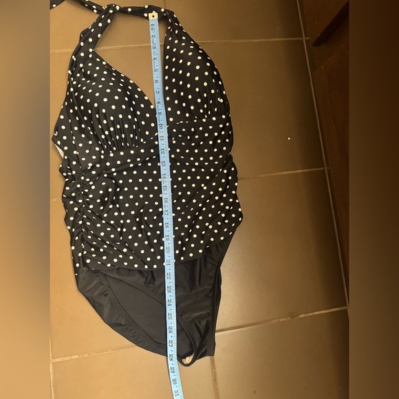 2 BAMBOO Ladies' Swimsuit Black & White Polka Dot Size XXL 14-16 Tummy Control - Picture 13 of 15